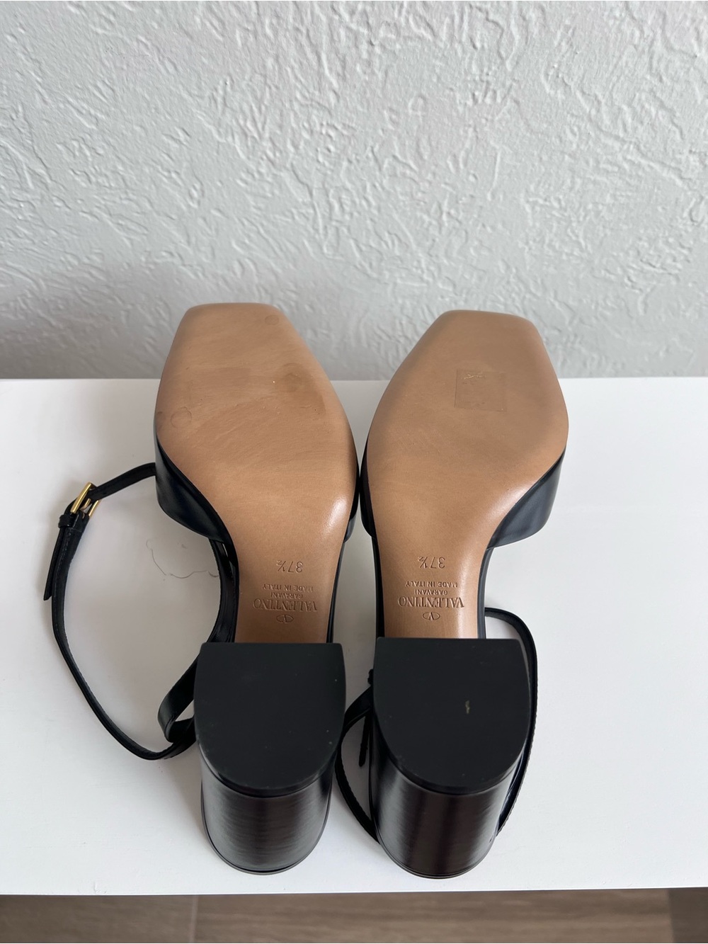 Valentino Garavani One Stud Black Patent Leather Slingback Pumps 37.5 US 7.5 - Picture 12 of 16